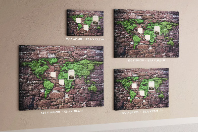 Cork board World map on the wall