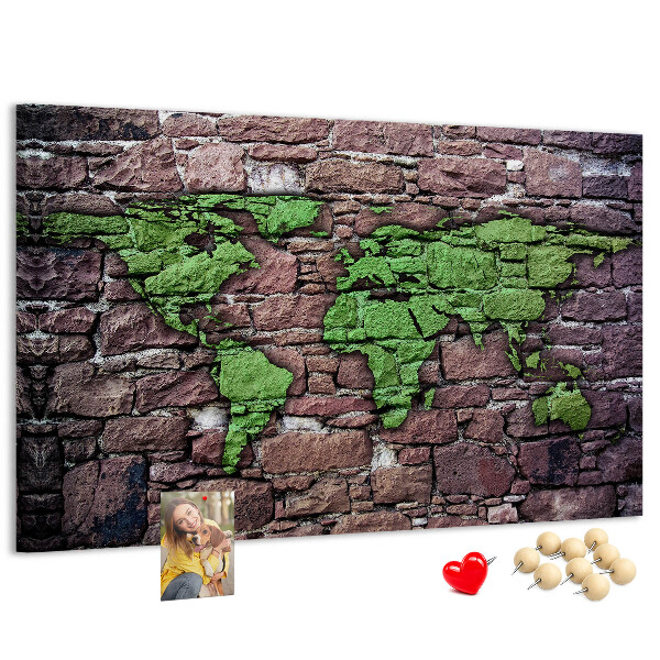 Cork board World map on the wall