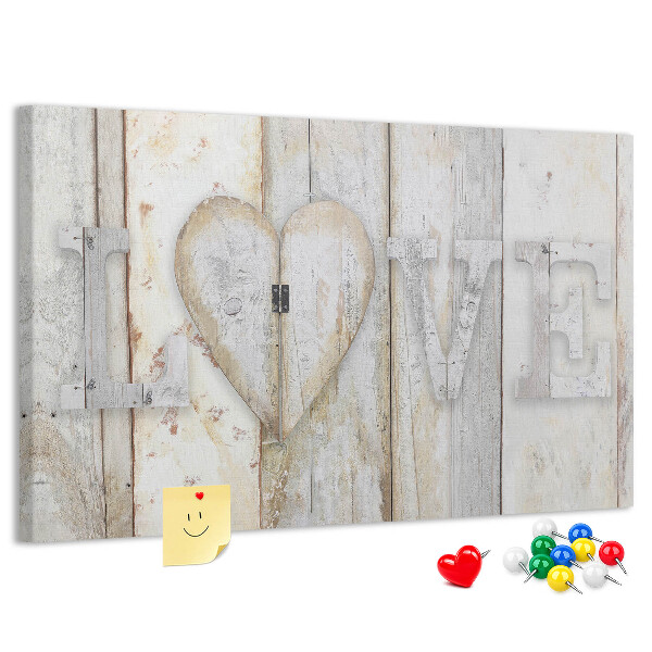 Cork memo board Love lettering