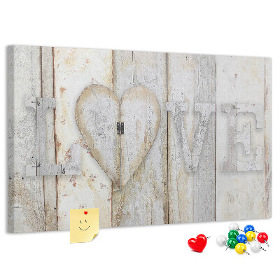 Cork memo board Love lettering