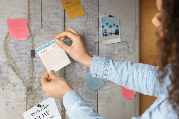 Cork memo board Love lettering