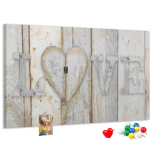 Cork memo board Love lettering