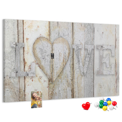 Cork memo board Love lettering