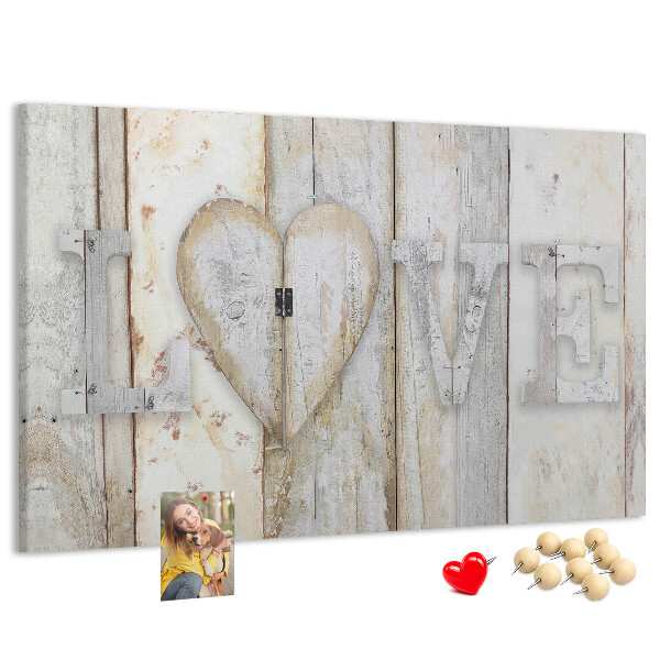 Cork memo board Love lettering
