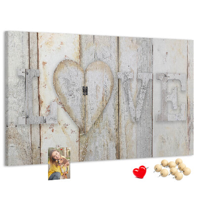 Cork memo board Love lettering