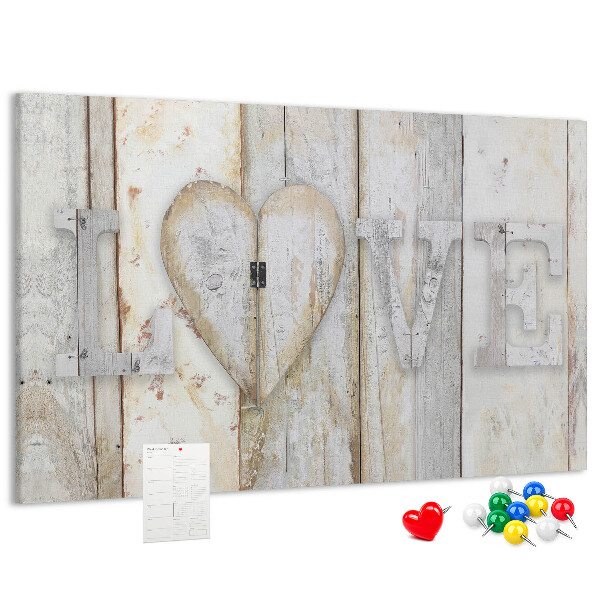 Cork memo board Love lettering