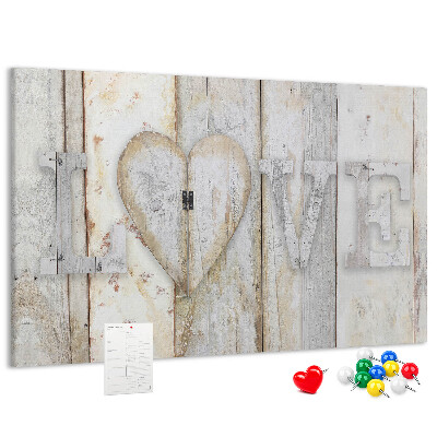 Cork memo board Love lettering