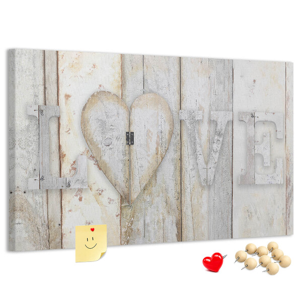 Cork memo board Love lettering
