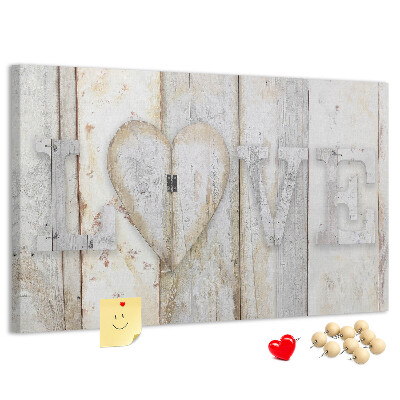 Cork memo board Love lettering