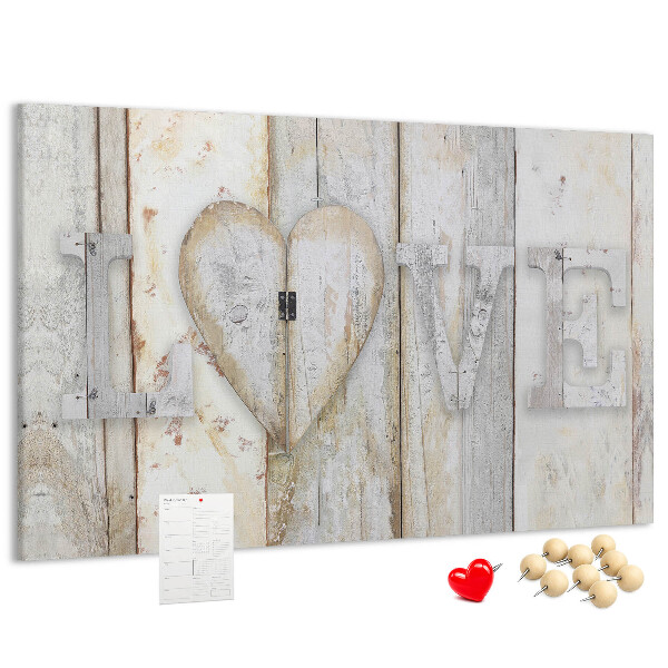 Cork memo board Love lettering