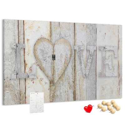 Cork memo board Love lettering