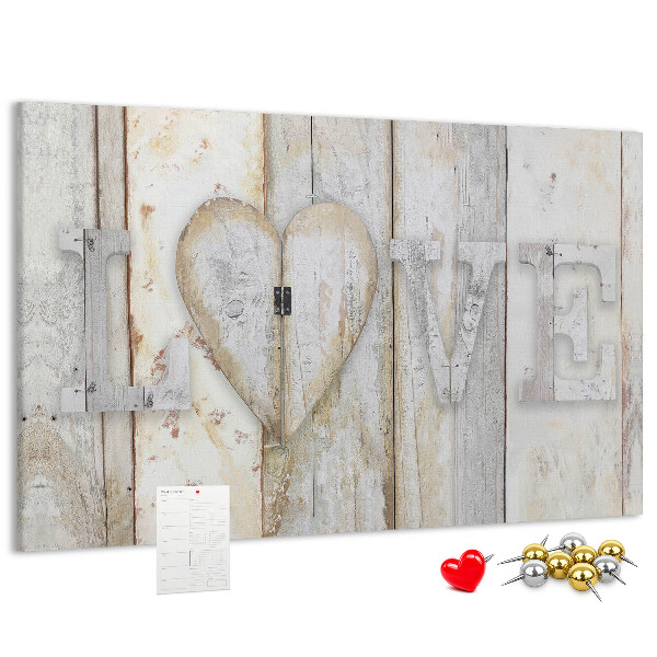 Cork memo board Love lettering