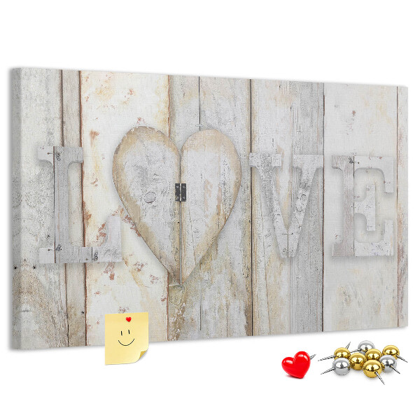 Cork memo board Love lettering