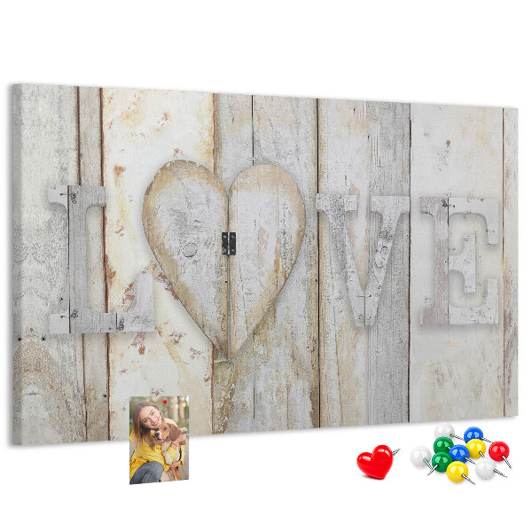 Cork memo board Love lettering