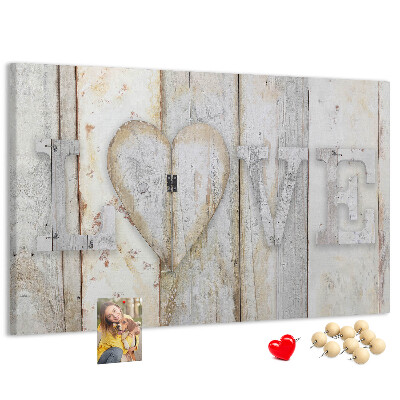 Cork memo board Love lettering