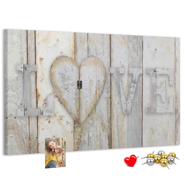 Cork memo board Love lettering