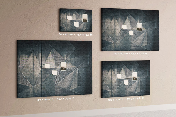 Cork memo board Metal abstraction