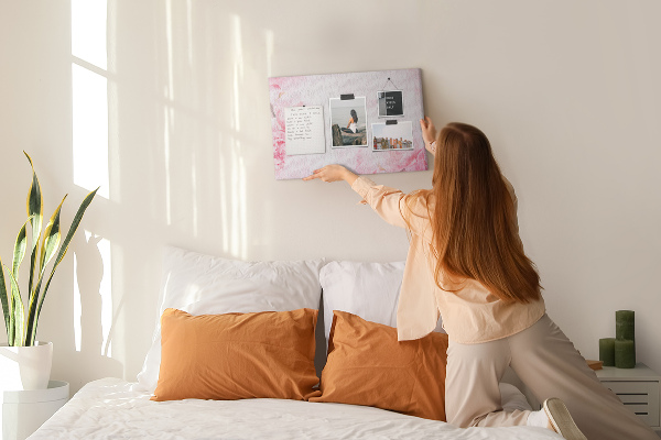 Cork memo board Blooming flowers