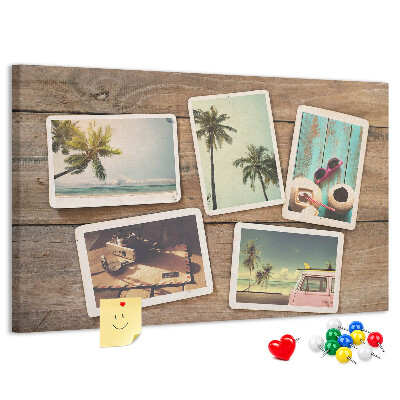 Cork display board Polaroid photos