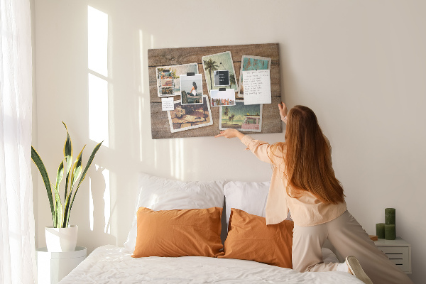 Cork display board Polaroid photos