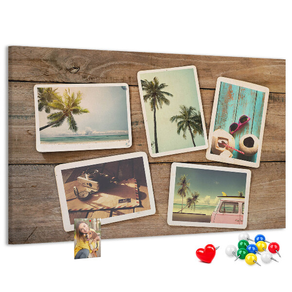 Cork display board Polaroid photos