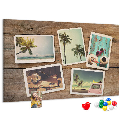 Cork display board Polaroid photos