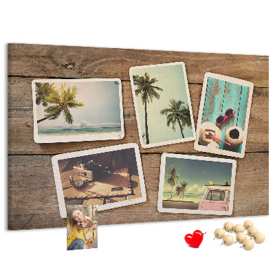 Cork display board Polaroid photos