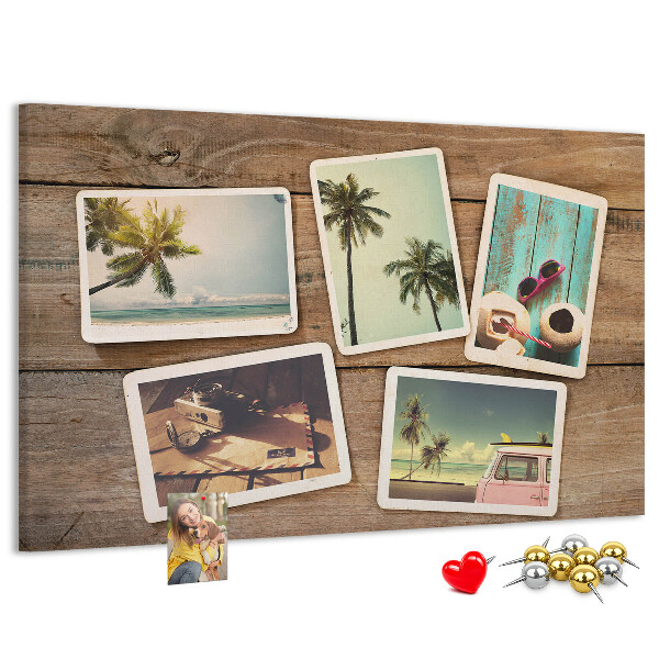 Cork display board Polaroid photos