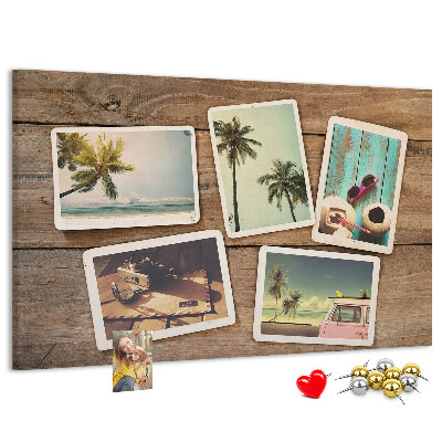 Cork display board Polaroid photos