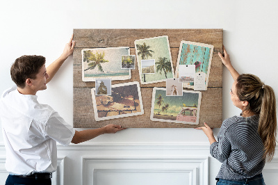 Cork display board Polaroid photos