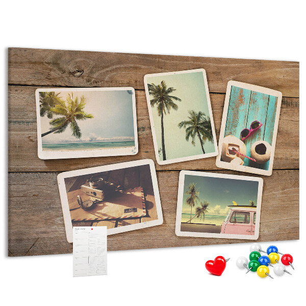 Cork display board Polaroid photos