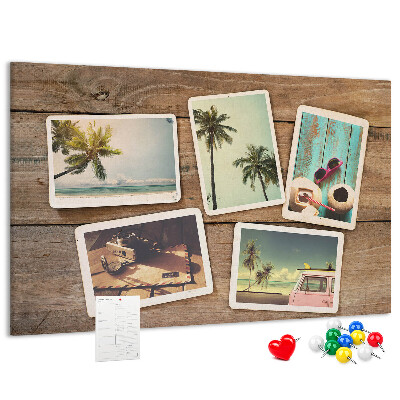 Cork display board Polaroid photos