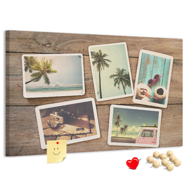 Cork display board Polaroid photos