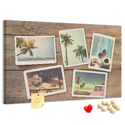 Cork display board Polaroid photos