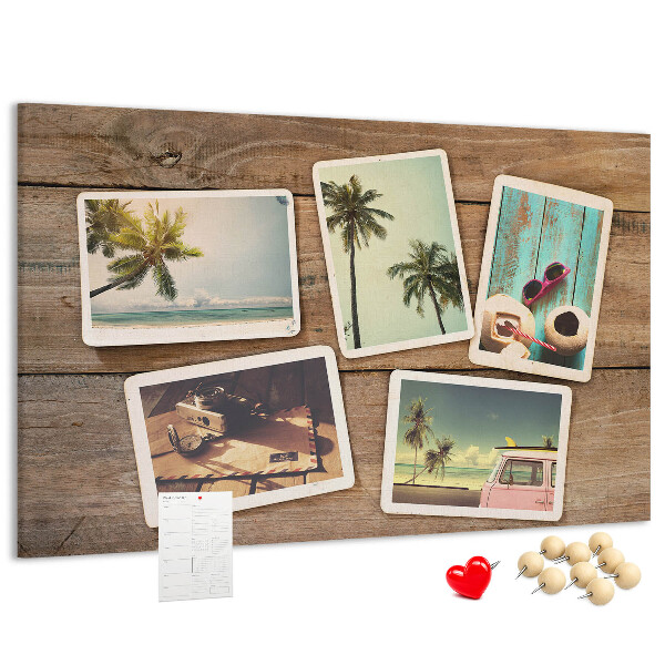 Cork display board Polaroid photos