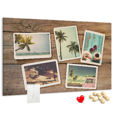 Cork display board Polaroid photos