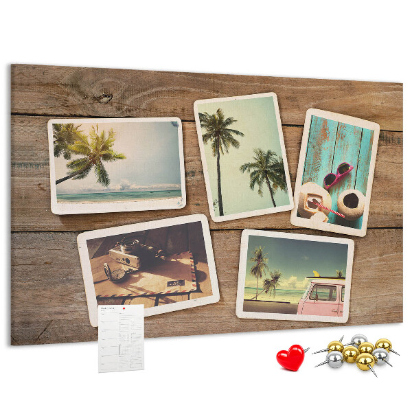 Cork display board Polaroid photos