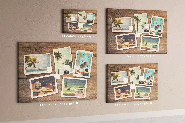 Cork display board Polaroid photos