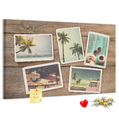 Cork display board Polaroid photos