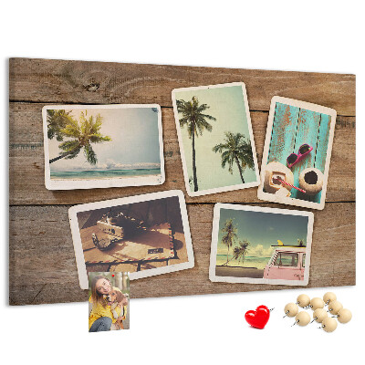 Cork display board Polaroid photos