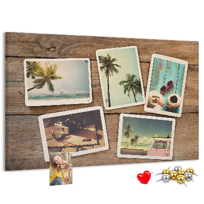 Cork display board Polaroid photos