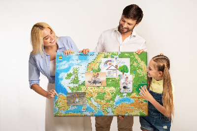 Cork memo board Geography World Map