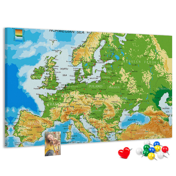 Cork memo board Geography World Map