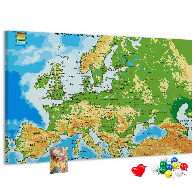 Cork memo board Geography World Map