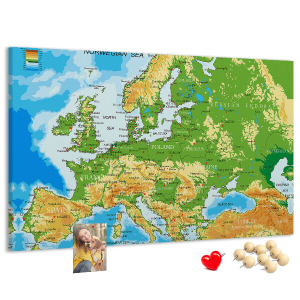 Cork memo board Geography World Map