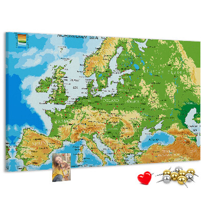 Cork memo board Geography World Map