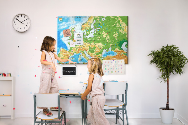 Cork memo board Geography World Map