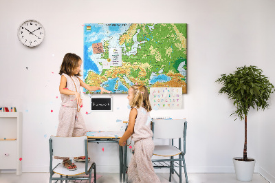 Cork memo board Geography World Map