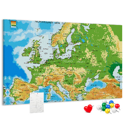 Cork memo board Geography World Map