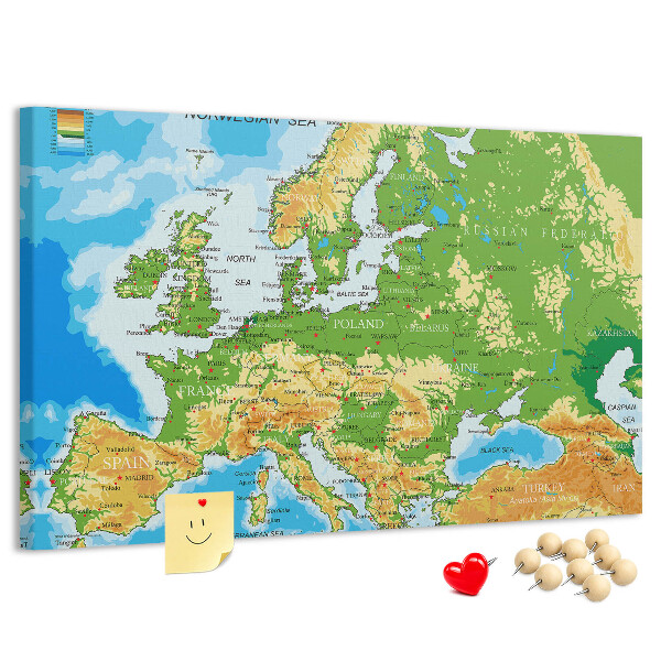 Cork memo board Geography World Map